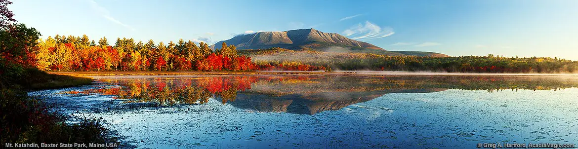 Mount Katahdin and Compass Pond in northern Maine