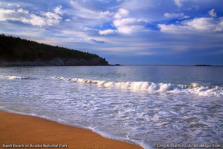 A wave at Sand Beach in Bar Harbor, Maine