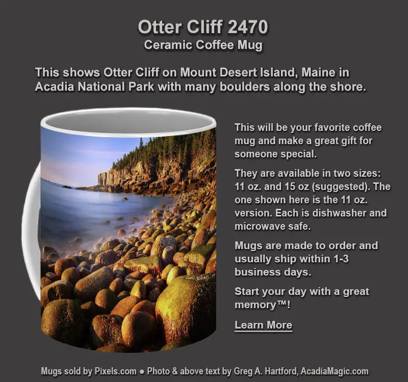 Coffee Mug with photo of Otter Cliff in Acadia
