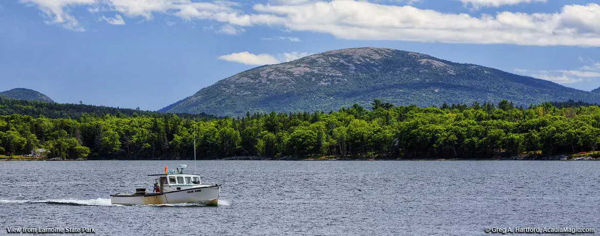 View of Cadillac Mountain from Lamoine State Park