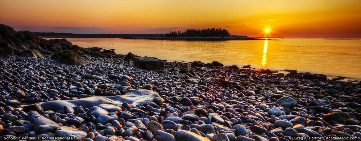Sunrise on the Schoodic peninsula in Acadia National Park, Maine