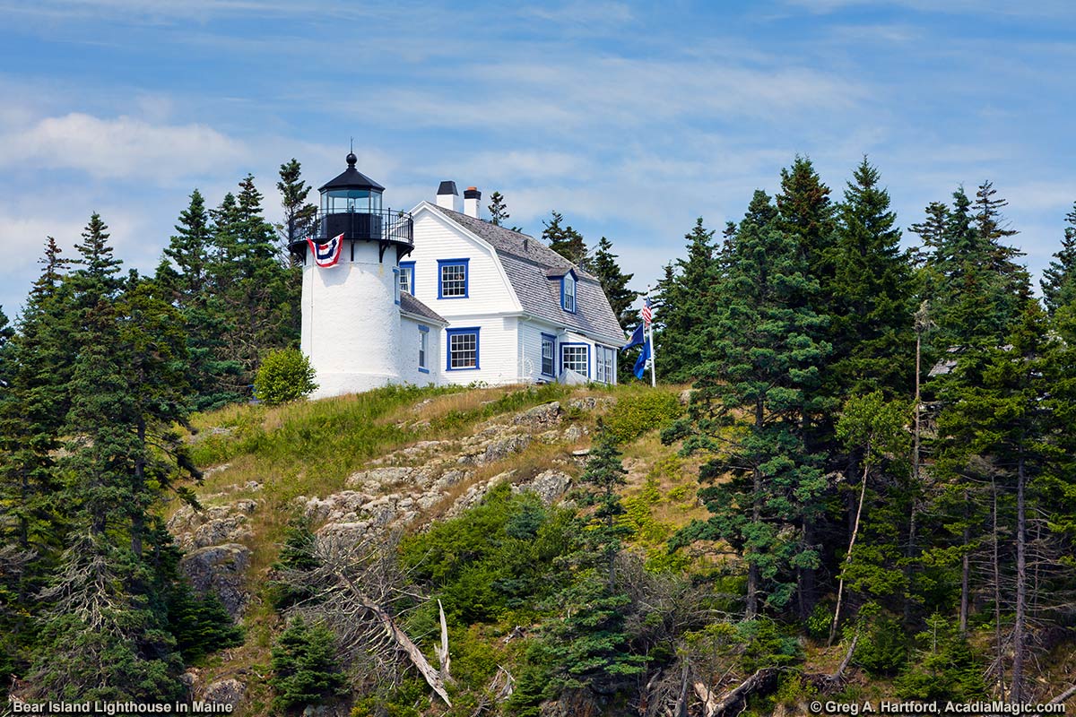 Bear Island Lighthouse viewed from boat
