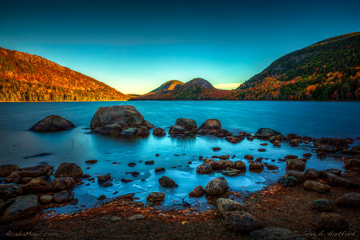 Late October at Jordan Pond in Acadia National Park Maine