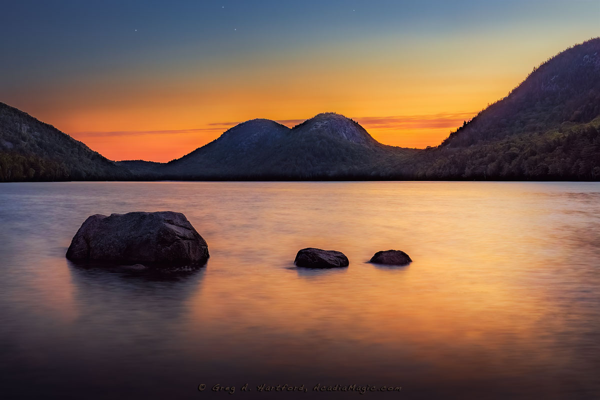 Jordan Pond in Acadia at 4:03 AM