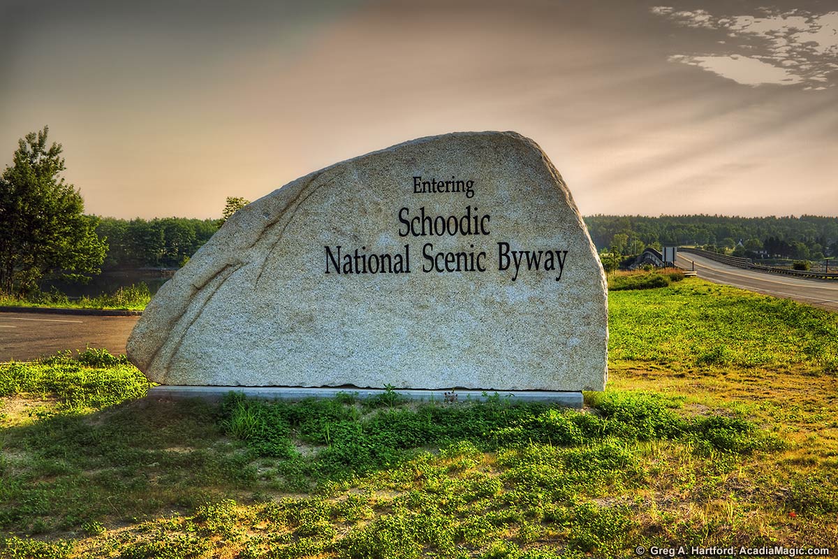 Schoodic National Scenic Byway Entrance in Hancock, Maine