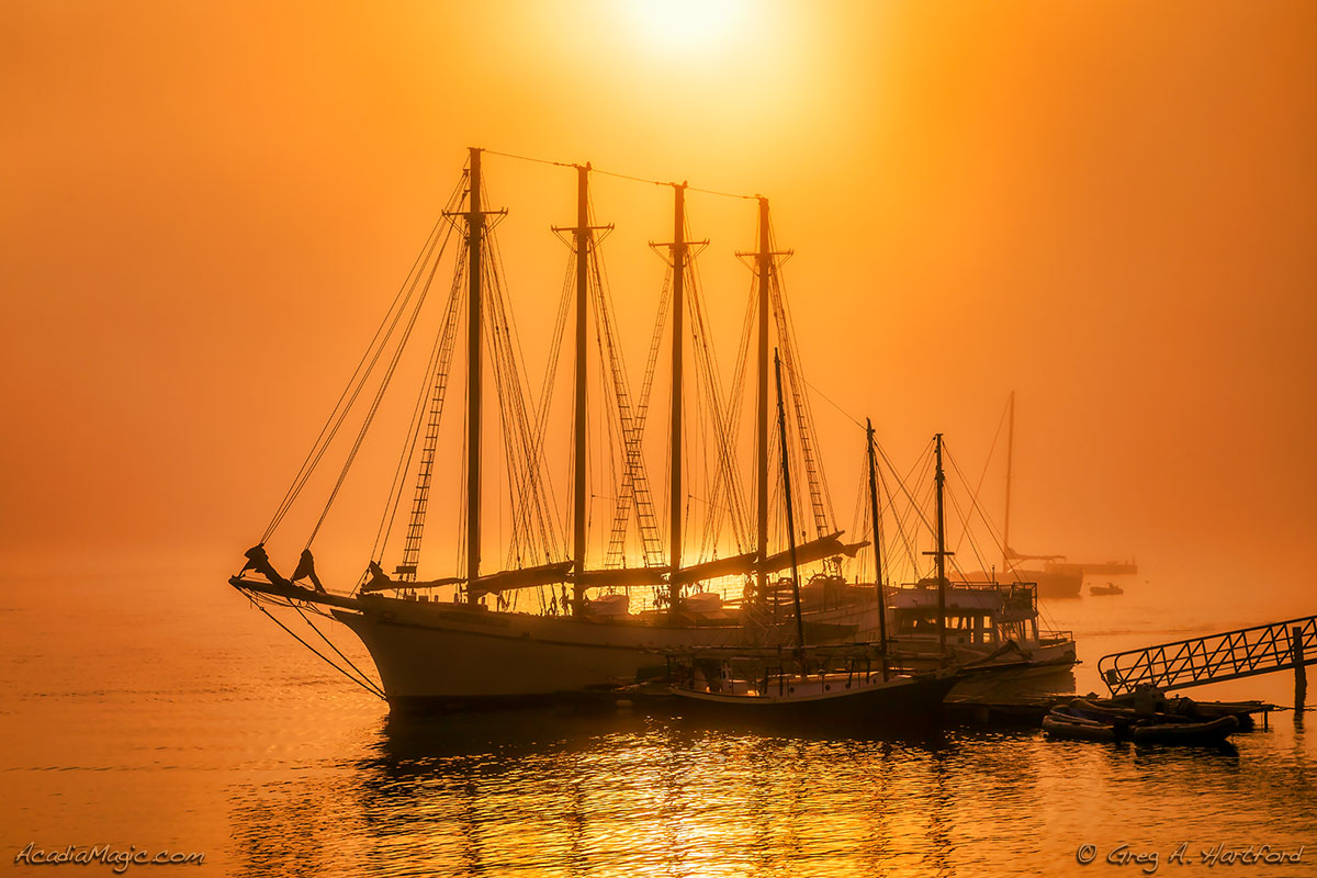 Schooner Margaret Todd at sunrise in Bar Harbor