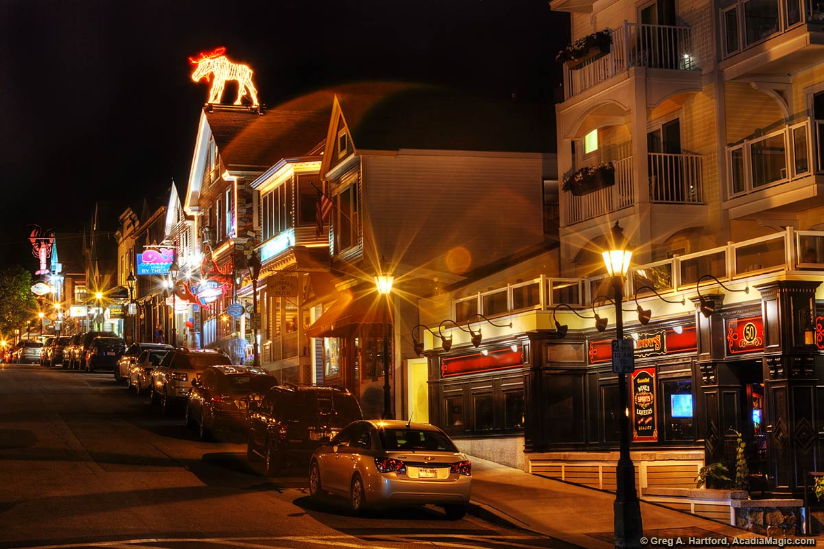 Night on Main Street in Bar Harbor