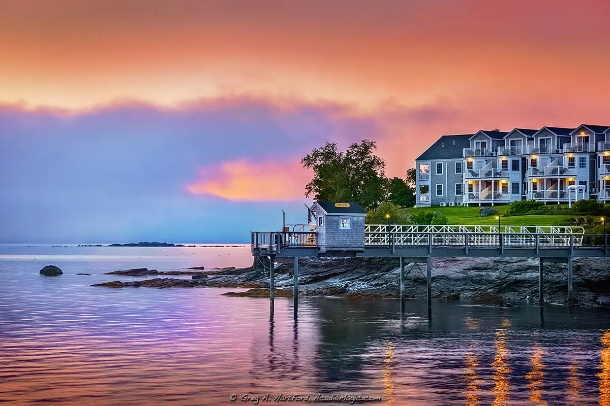 View of The Bar Harbor Inn captured at 4:30 AM in early June