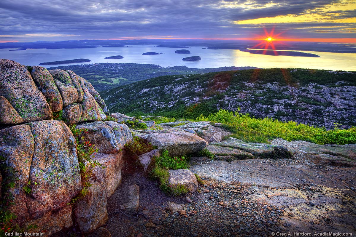Sunrise viewed from Cadillac Mountain in Acadia National Park