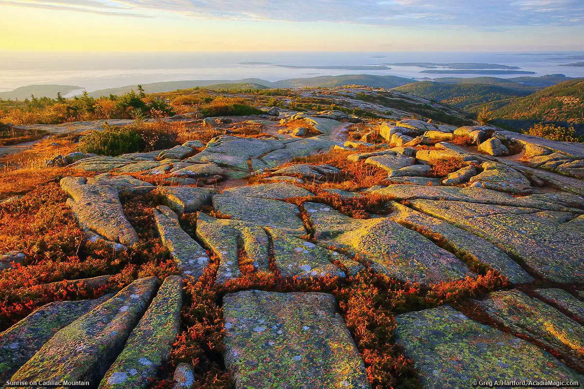 Grooves in granite on Cadillac Mountain