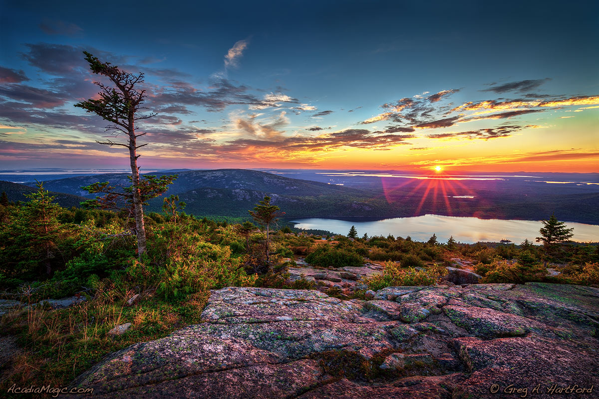 A sunset viewed from Cadillac Mountain - Acadia National Park