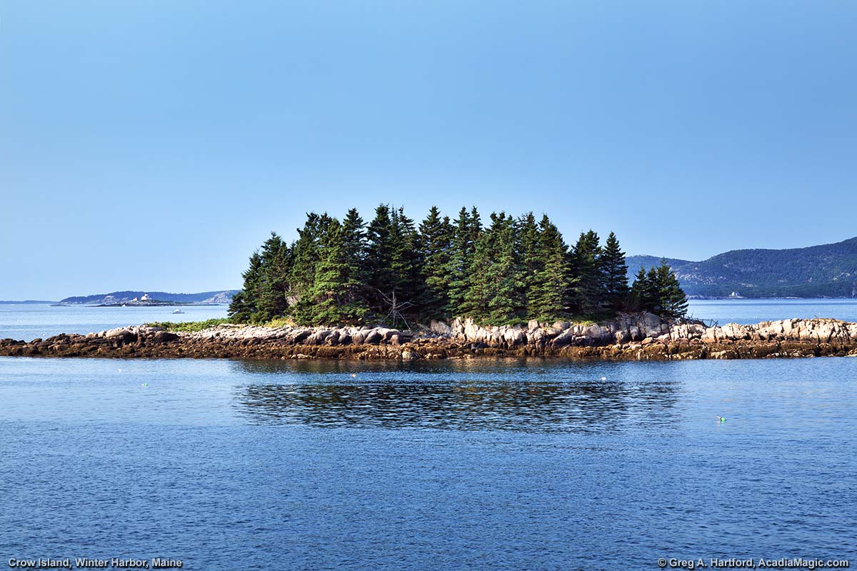 Crow Island off shore from Grindstone Neck in Winter Harbor, Maine