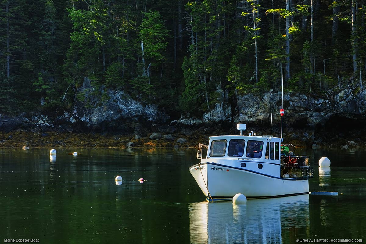 A Maine lobster boat in Seal Cove, Maine