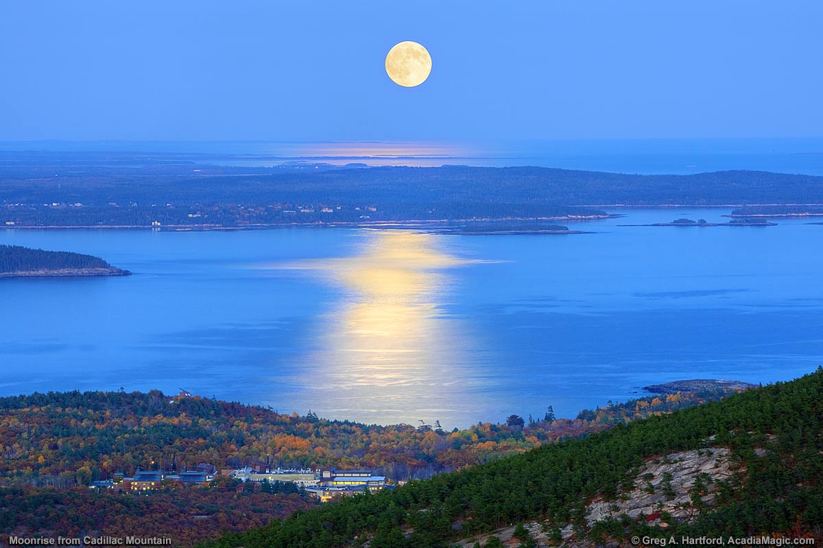 Moonrise over Jackson Lab in Bar Harbor, Maine