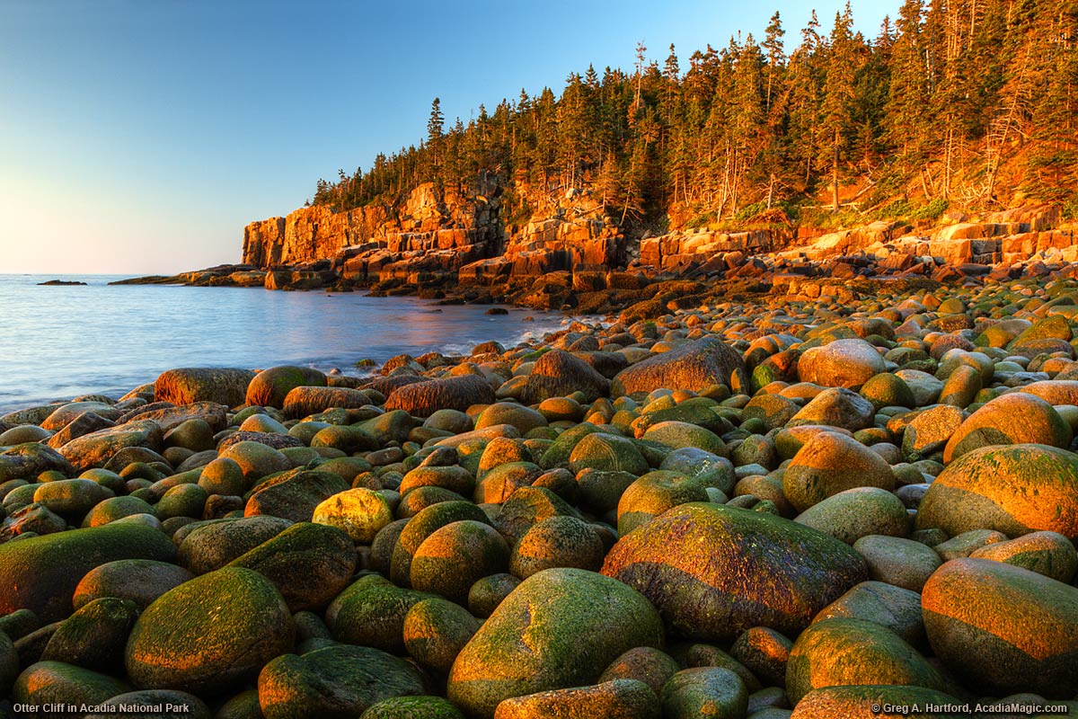 Sunrise at Otter Cliff in Acadia National Park, Maine