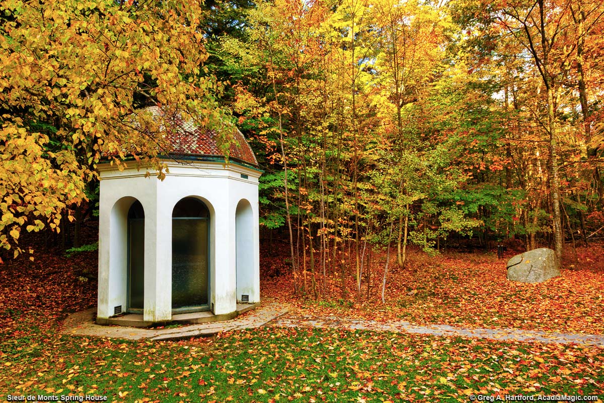 Acadia's Sieur de Monts Spring House during autumn season