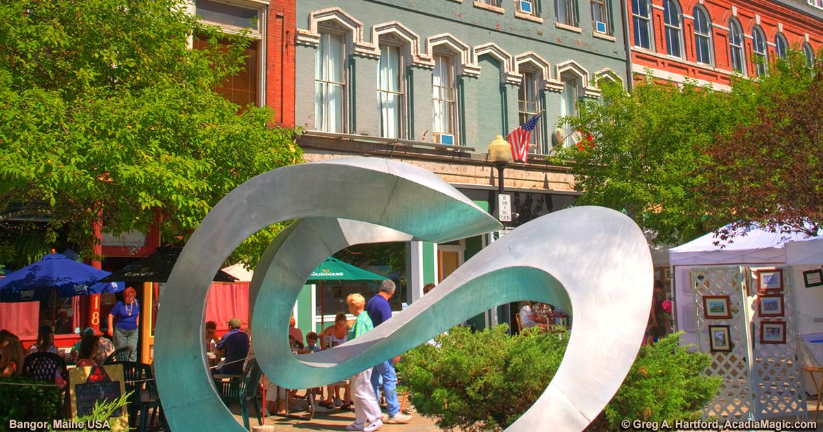 Bangor, Maine Art Festival on Sunny Day