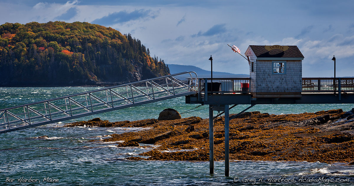 Early October in Bar Harbor, Maine showing Sheep Porcupine Island
