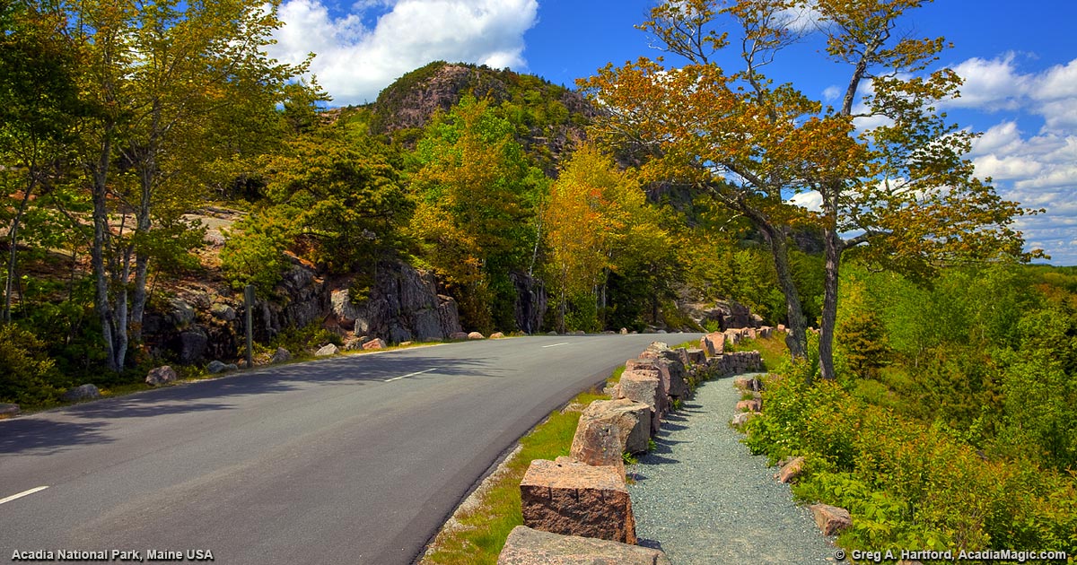 Park Loop Road View of The Beehive in Acadia National Park