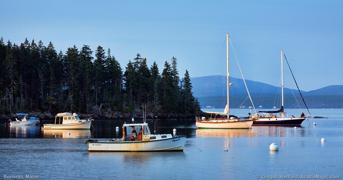 Sorrento, Maine Boats at Sunrise