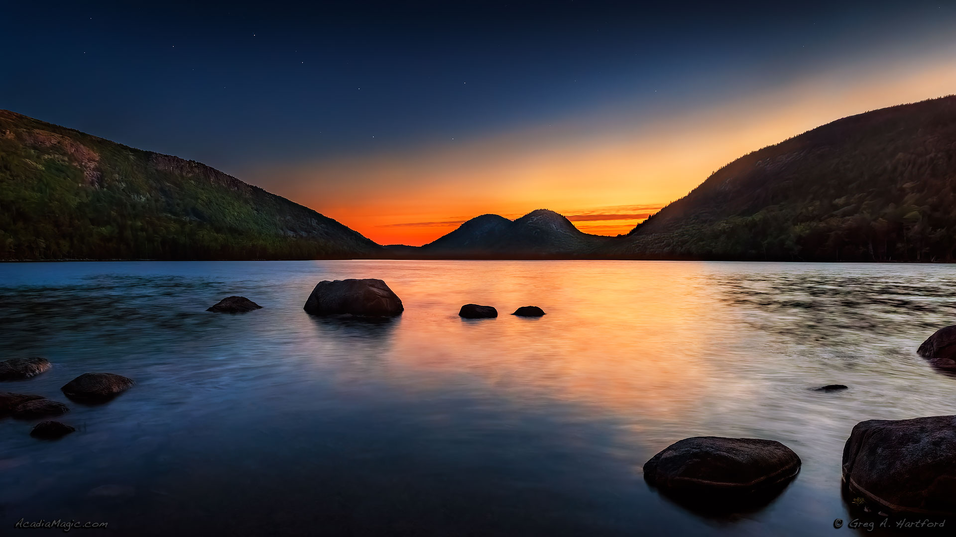 Jordan Pond in Acadia at 3:51 AM