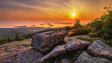 Sunrise on Cadillac Mountain in Acadia National Park, Bar Harbor