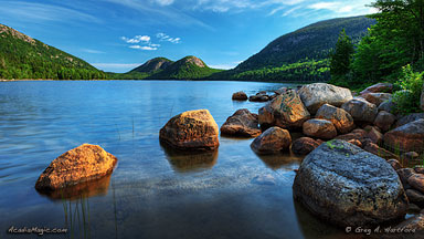 View of Jordan Pond with the Bubbles