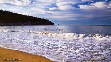 Ocean at Sand Beach in Acadia National Park on Mount Desert Island, Maine