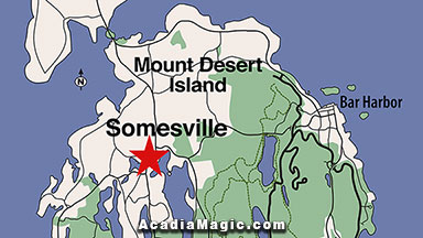 Somesville, Maine location on Mount Desert Island map