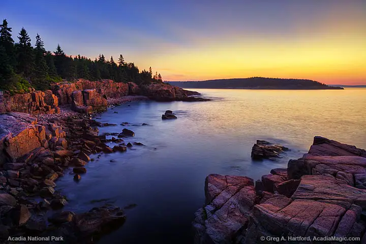 The twilight colors of Acadia National Park, Maine