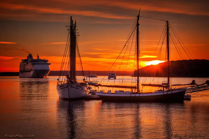 View of Sunrise in Bar Harbor, Maine