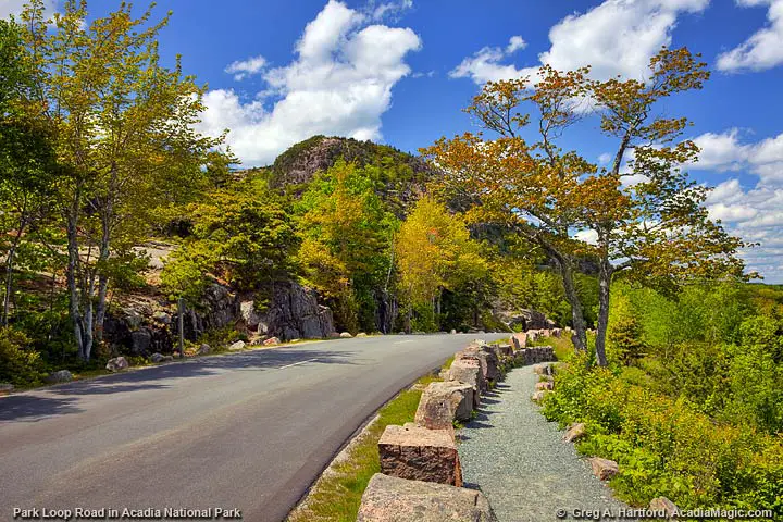 The Ocean Path, Park Loop Road, and The Beehive in Acadia National Park