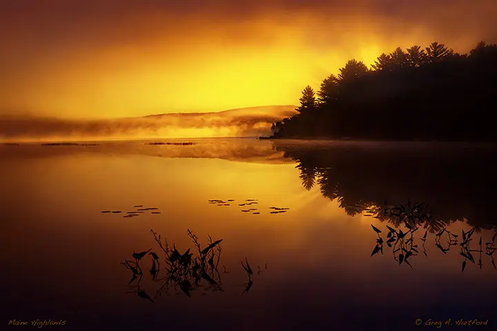 Twilight just before sunrise on Compass Pond, Maine