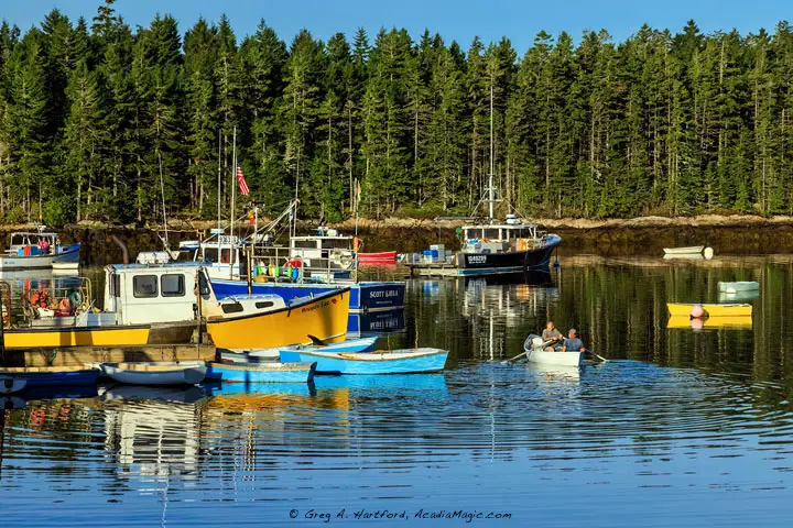 Winter Harbor, Maine lobstermen in harbor