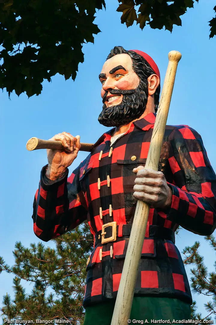 The Lumberjack & Folk Hero, Paul Bunyan Statue in Bangor, Maine