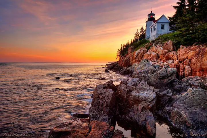 View the Bass Harbor Head Light in Acadia National Park.