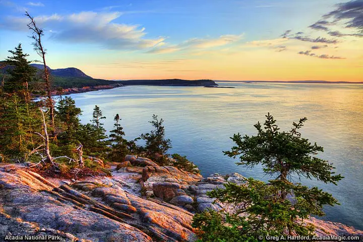 Looking north from Otter Cliff and Point in Acadia