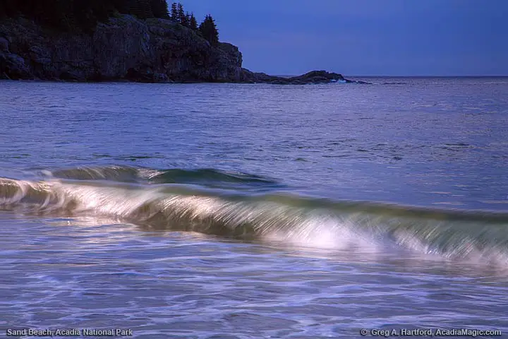 Wave at Sand Beach in Acadia National Park