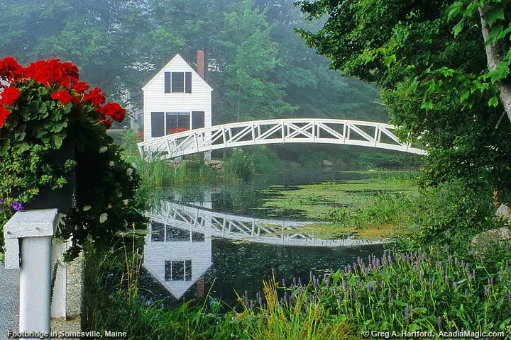 Somesville, Maine arched footbridge
