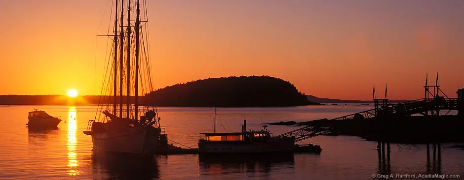 Sunrise in Bar Harbor and Acadia National Park, Maine