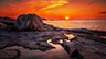 The first light of dawn in Acadia National Park