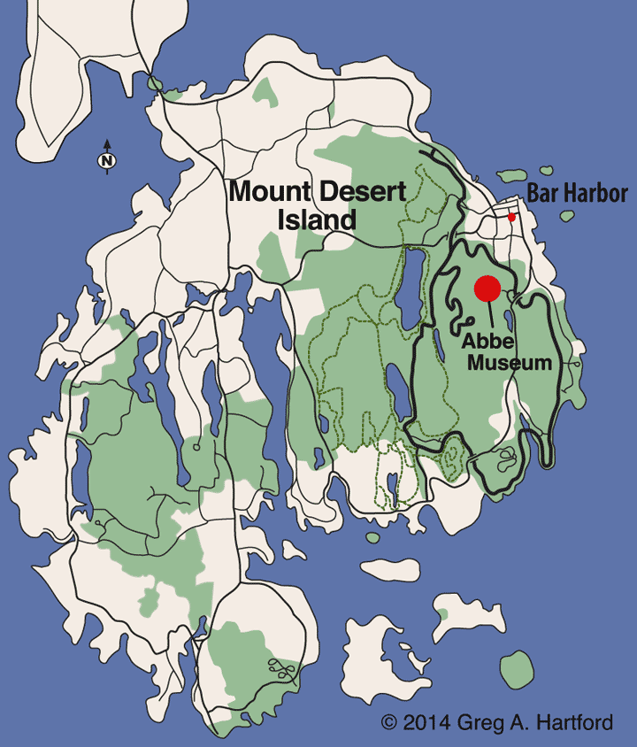 Location map for Abbe Museum in Acadia National Park