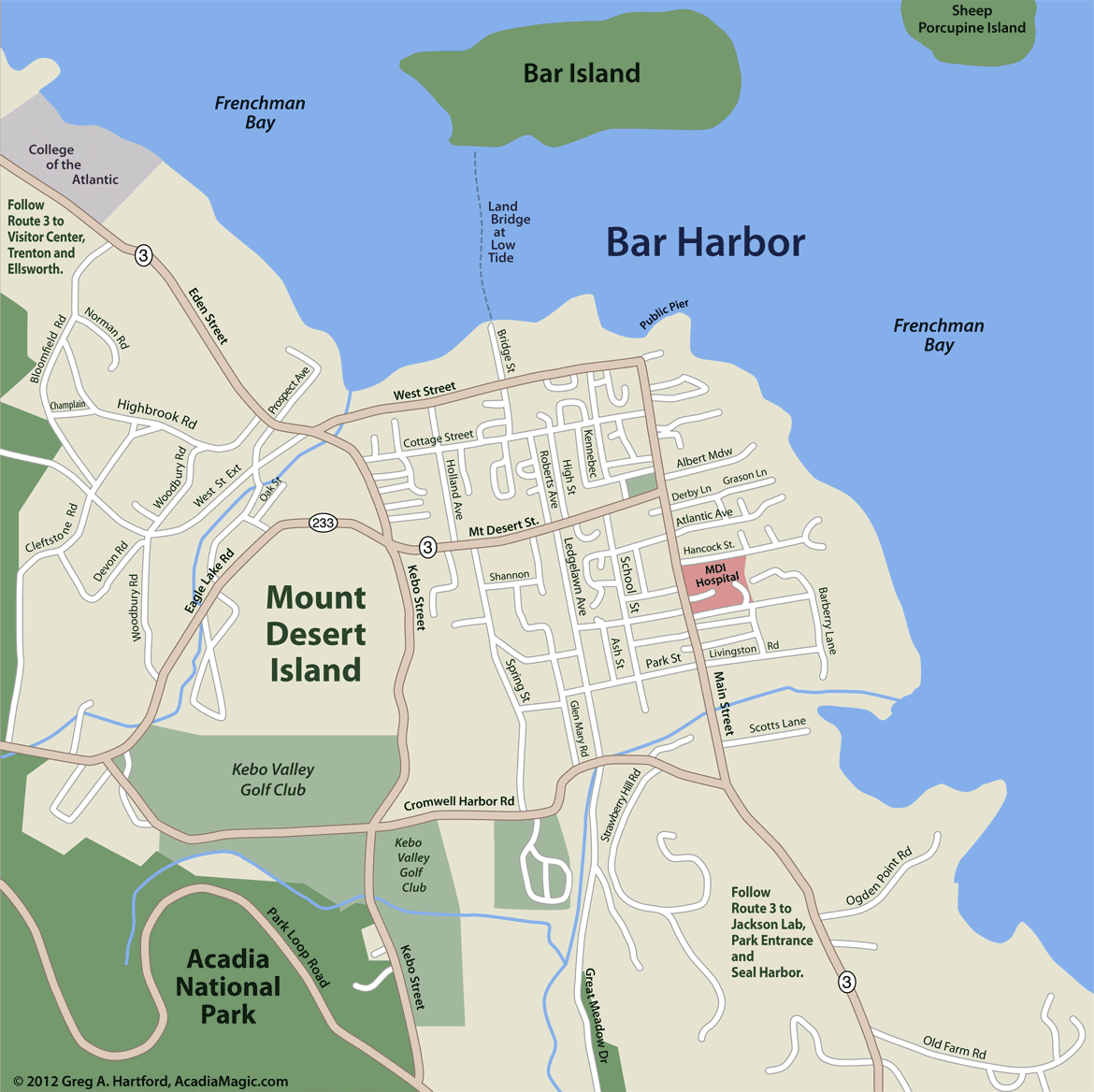 Bar Harbor Street Map