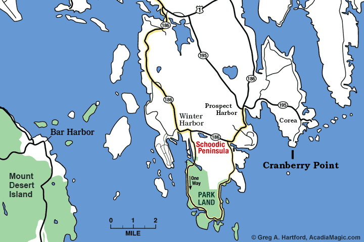 Location map of Cranberry Point