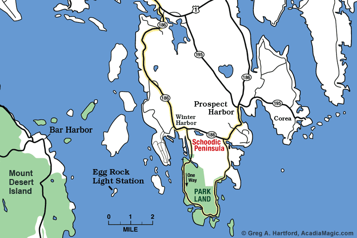 Location map of Egg Rock Lighthouse