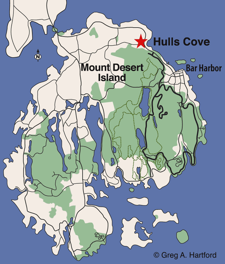 Hulls Cove, Bar Harbor Location Map