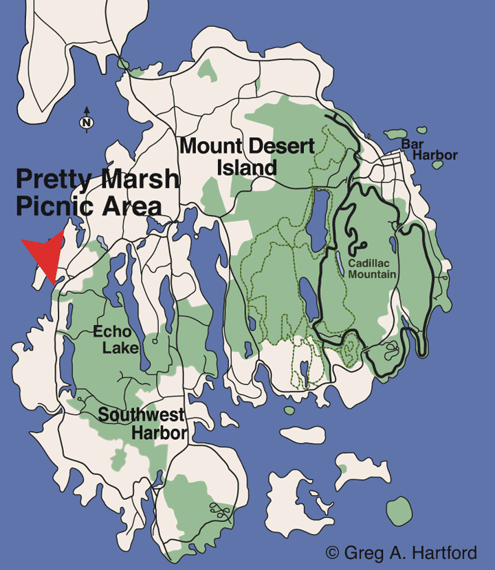 Location map of Pretty Marsh Picnic Area