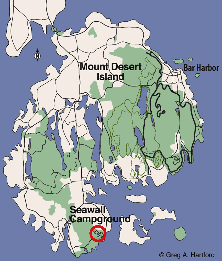 Seawall Campground Location Map