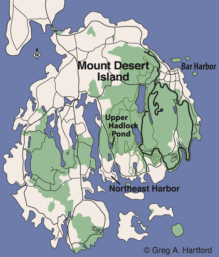 Upper Hadlock Pond Location Map