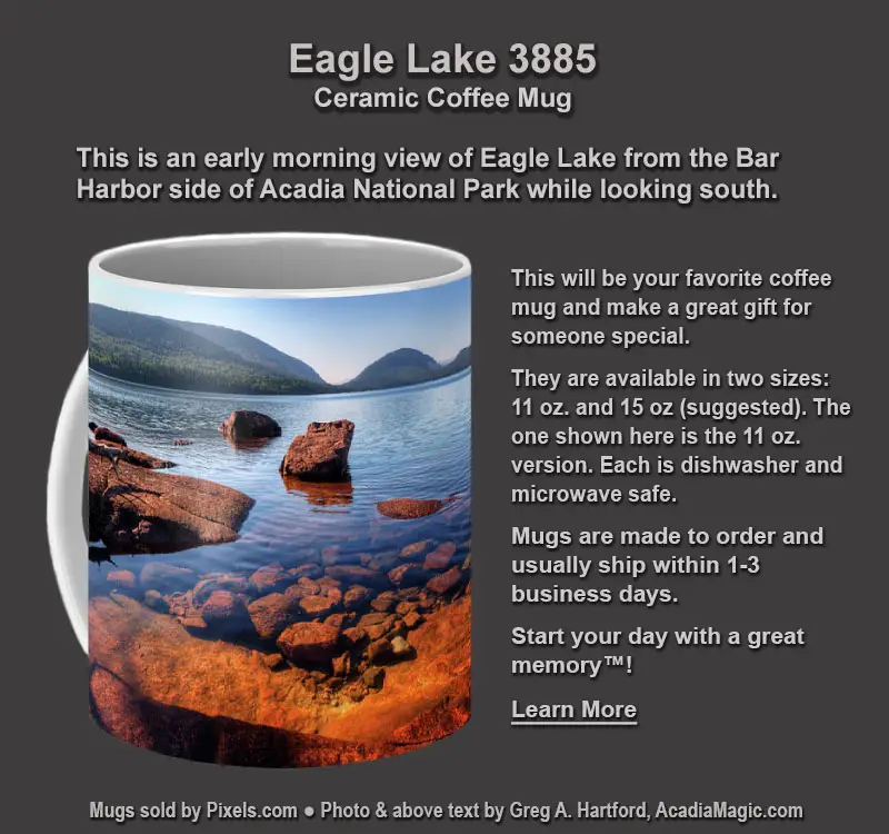 Coffee Mug with photo of Eagle Lake in Acadia National Park